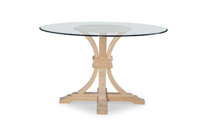 48" Sienna Glass Top Dining Table with Flair Pedestal Base