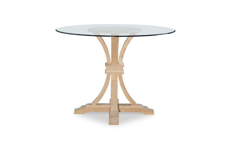 48" Glass Top Gathering Table with Flair Pedestal Base