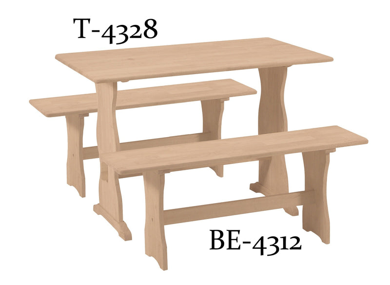 [43 Inch] Trestle Solid Dining Table