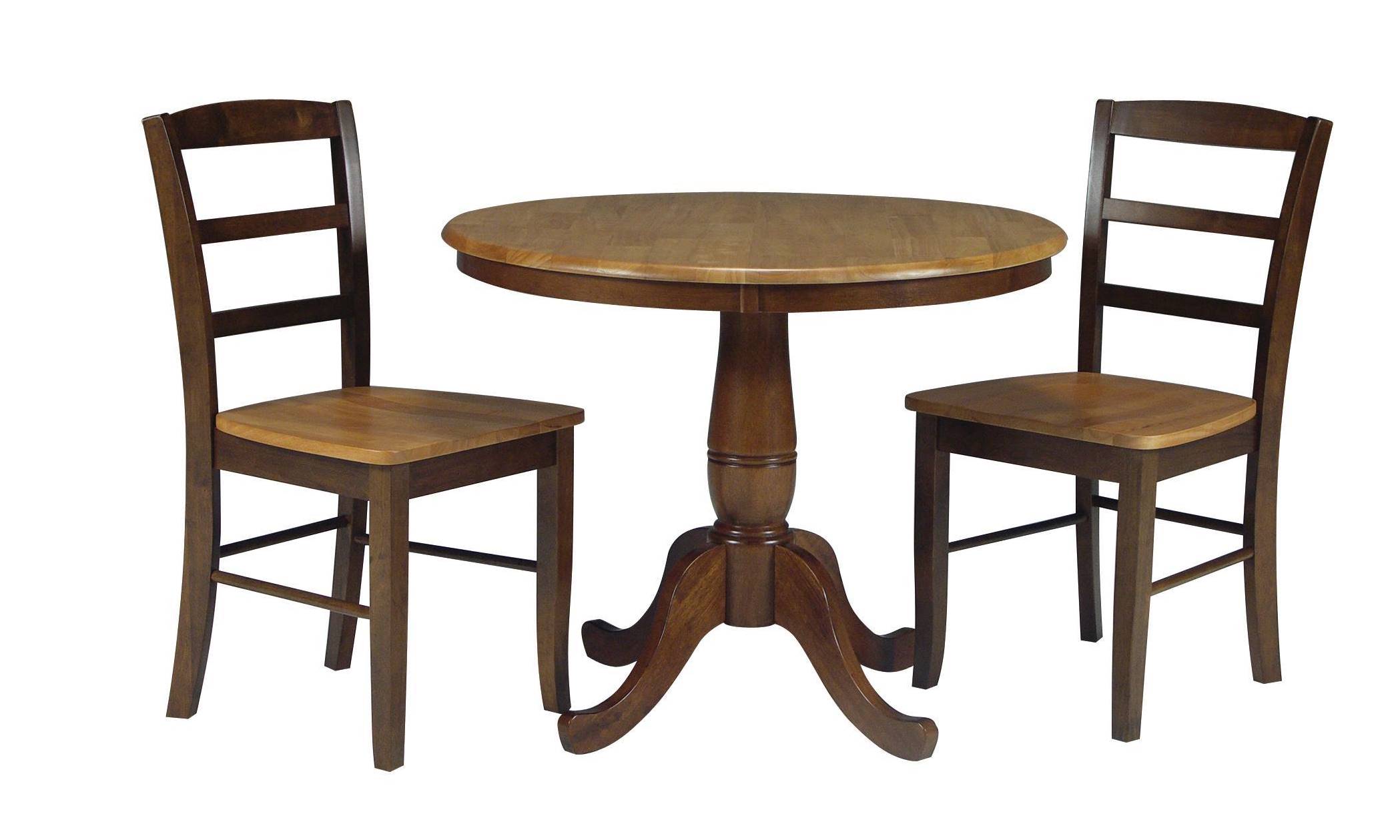 [36 Inch] Classic Round Table - Cinammon & Espresso with Madrid chairs
