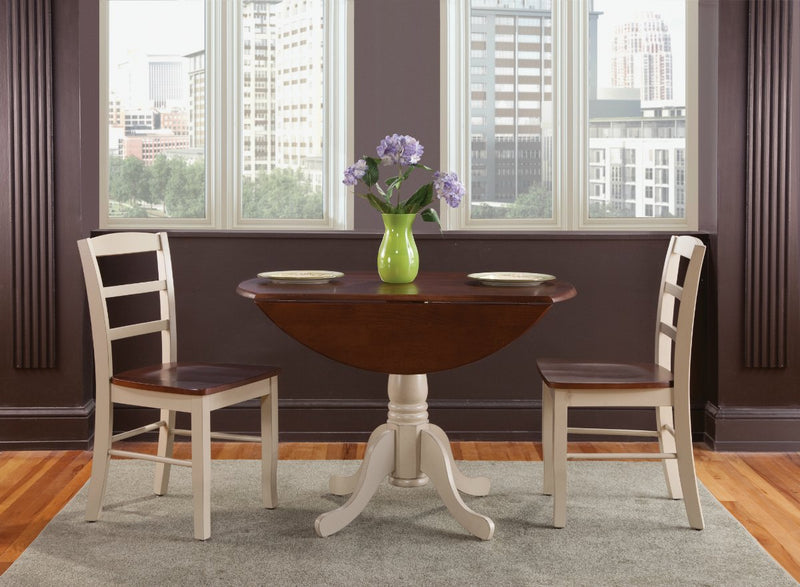 3 Pc Madrid Dropleaf Dining Group - Shown in Khaki & Espresso